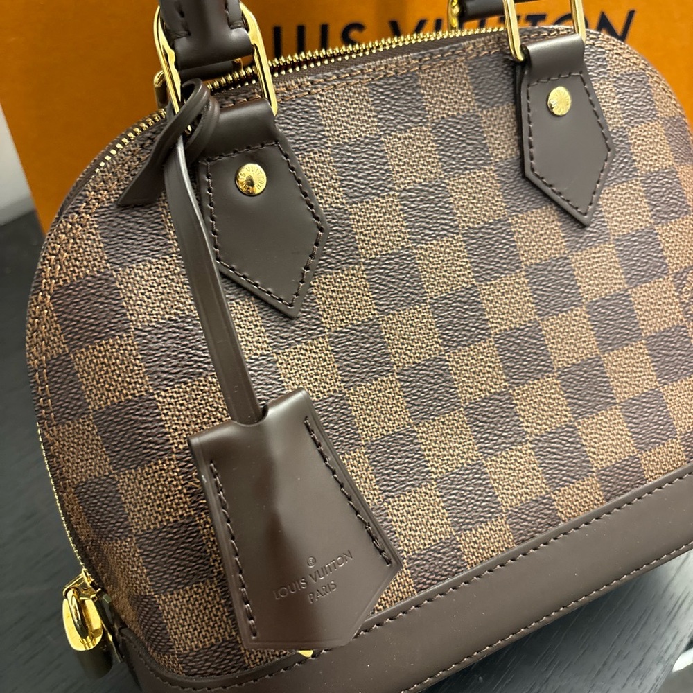 Louis Vuitton Alma BB handbag in Damier Ebene with receipt - Picture 8 of 10